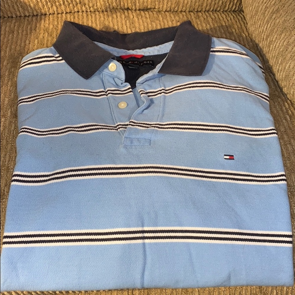 Short Sleeve Tommy Hilfiger Polo Lt Blue Size XL
